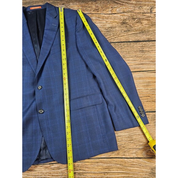 Cremieux Zelander Loro Piana Merino Suit 46R Blazer 40x29 Pants Blue Plaid READ - Picture 5 of 12